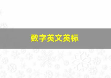 数字英文英标