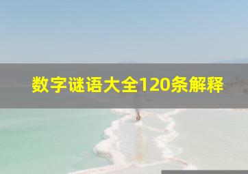 数字谜语大全120条解释