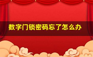 数字门锁密码忘了怎么办