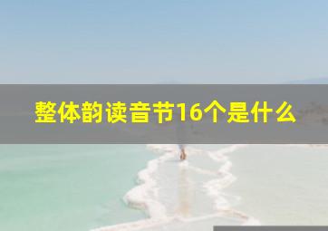 整体韵读音节16个是什么