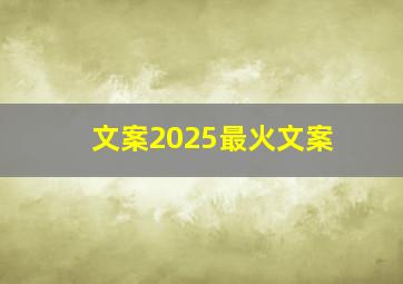 文案2025最火文案