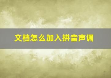 文档怎么加入拼音声调