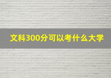 文科300分可以考什么大学