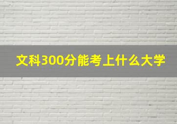 文科300分能考上什么大学