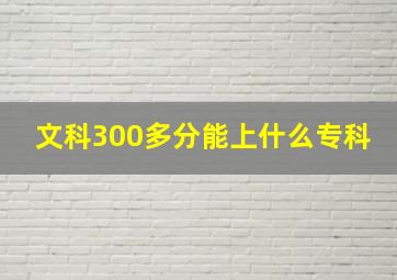 文科300多分能上什么专科