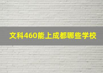 文科460能上成都哪些学校