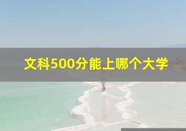 文科500分能上哪个大学