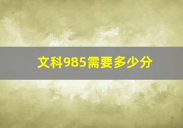 文科985需要多少分