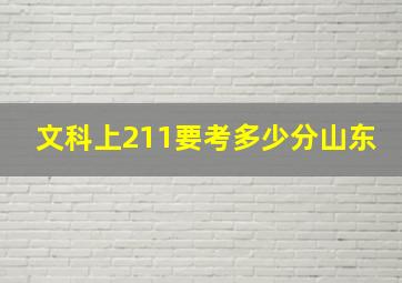 文科上211要考多少分山东