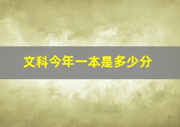 文科今年一本是多少分