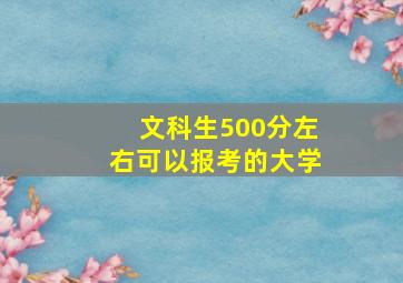 文科生500分左右可以报考的大学