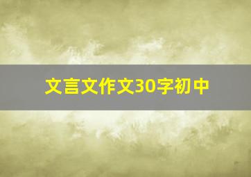 文言文作文30字初中