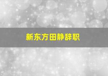 新东方田静辞职