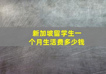 新加坡留学生一个月生活费多少钱