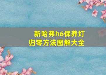 新哈弗h6保养灯归零方法图解大全