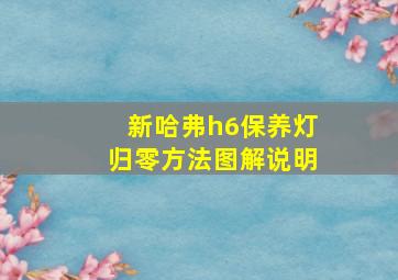 新哈弗h6保养灯归零方法图解说明