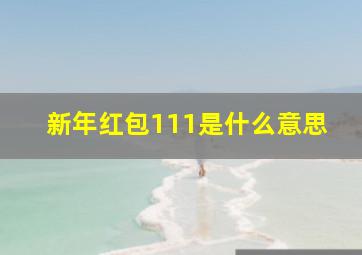 新年红包111是什么意思