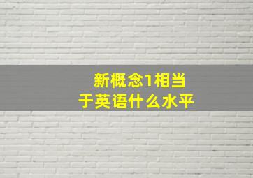 新概念1相当于英语什么水平