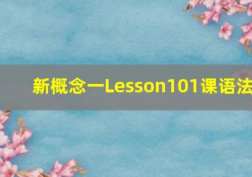 新概念一Lesson101课语法