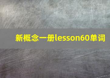 新概念一册lesson60单词