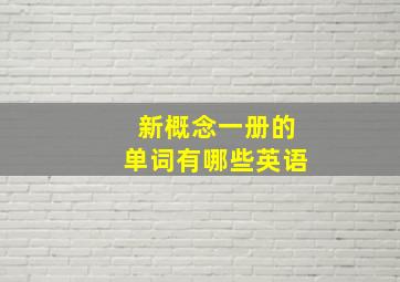 新概念一册的单词有哪些英语