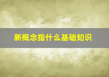 新概念指什么基础知识