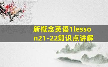 新概念英语1lesson21-22知识点讲解