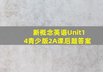 新概念英语Unit14青少版2A课后题答案