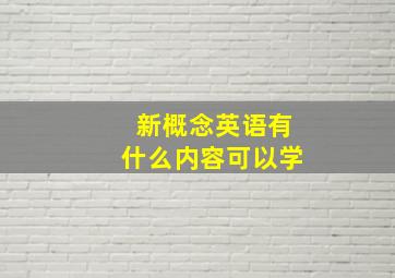 新概念英语有什么内容可以学