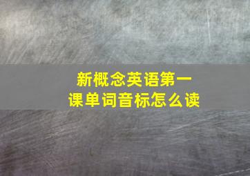 新概念英语第一课单词音标怎么读