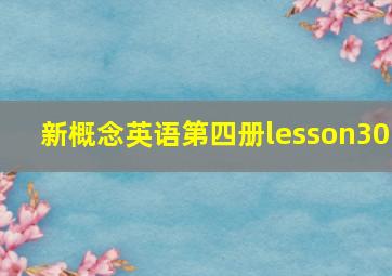 新概念英语第四册lesson30