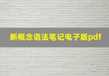 新概念语法笔记电子版pdf