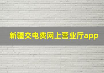 新疆交电费网上营业厅app