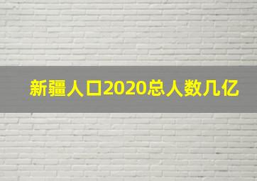 新疆人口2020总人数几亿