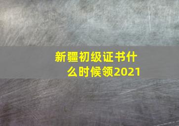 新疆初级证书什么时候领2021