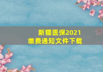 新疆医保2021缴费通知文件下载