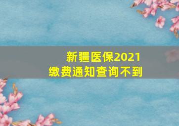 新疆医保2021缴费通知查询不到