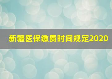 新疆医保缴费时间规定2020