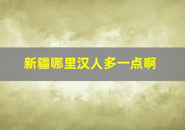 新疆哪里汉人多一点啊