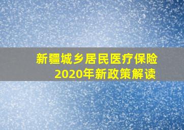 新疆城乡居民医疗保险2020年新政策解读