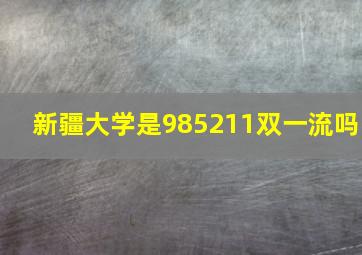 新疆大学是985211双一流吗