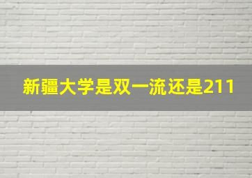 新疆大学是双一流还是211