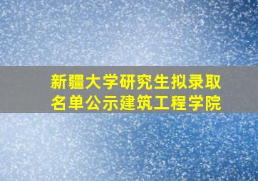 新疆大学研究生拟录取名单公示建筑工程学院