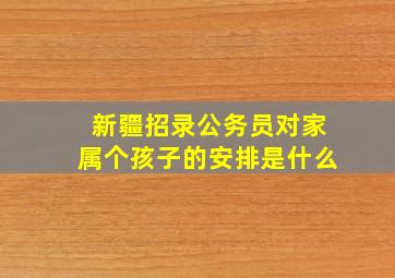 新疆招录公务员对家属个孩子的安排是什么