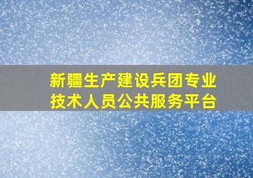 新疆生产建设兵团专业技术人员公共服务平台