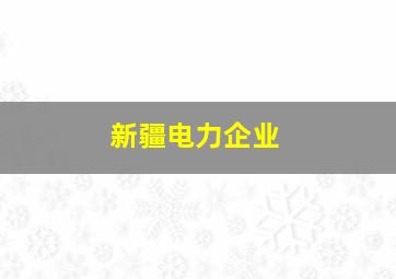 新疆电力企业