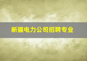 新疆电力公司招聘专业