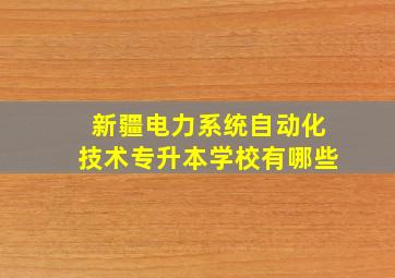 新疆电力系统自动化技术专升本学校有哪些