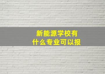 新能源学校有什么专业可以报