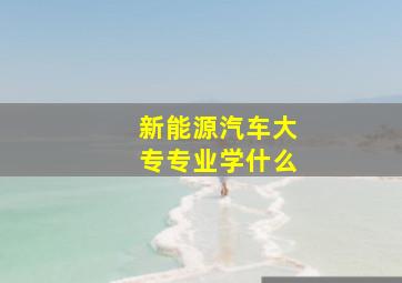 新能源汽车大专专业学什么